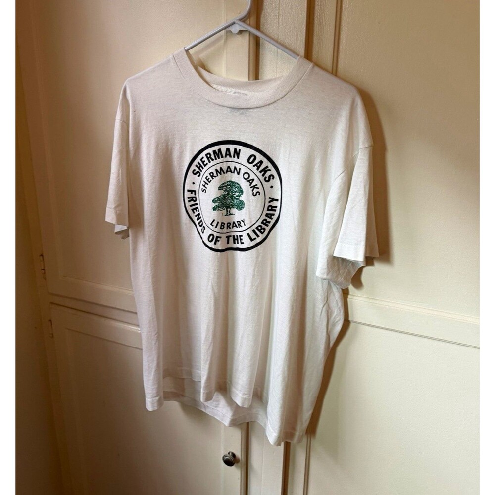 Vintage Sherman Oaks Library T-Shirt XL Single Stitch Screen Stars USA